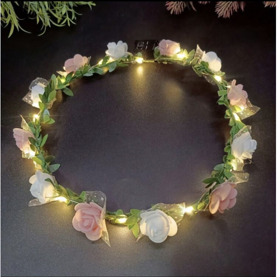 Couronne de fleurs lumineuses