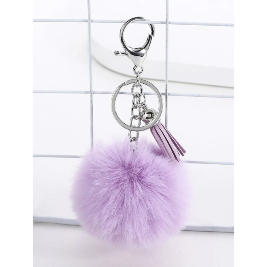 Porte clé pompom mauve clair Porte clé pompom mauve clair