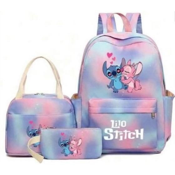 Ensemble sac à dos, glacière et trousse Stitch