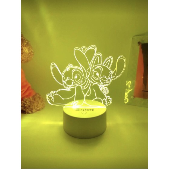 Sujet lumineux Stitch & Angel coeur