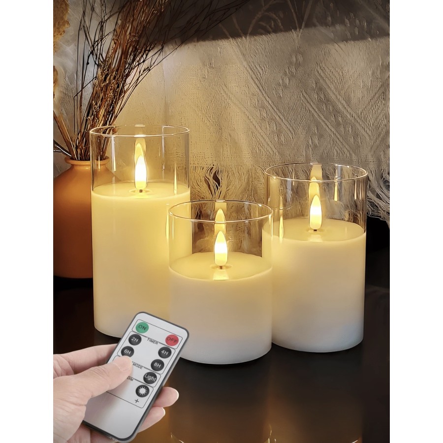 Lot de bougies 3 tailles télécommandées